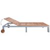 vidaXL Chaise longue avec coussin Bois d'acacia et acier galvanis&eacute;