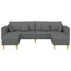 vidaXL Canap&eacute; avec coussin 3 pcs Gris fonc&eacute; tissu
