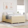 vidaXL Cadre de lit avec matelas Cr&egrave;me 140 x 200 cm tissu