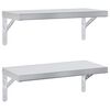 vidaXL &Eacute;tag&egrave;res murales 2 pcs 50x23,5 cm argent&eacute; acier inoxydable