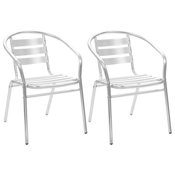 vidaXL Chaises empilables d'ext&eacute;rieur lot de 2 Aluminium