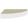 vidaXL &Eacute;tag&egrave;res d'angle murales 2 pcs Ch&ecirc;ne et blanc 25x25x3,8 cm MDF