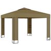 vidaXL Belv&eacute;d&egrave;re avec double toit 3x3x2,7 m Taupe 180 g/m&sup2;