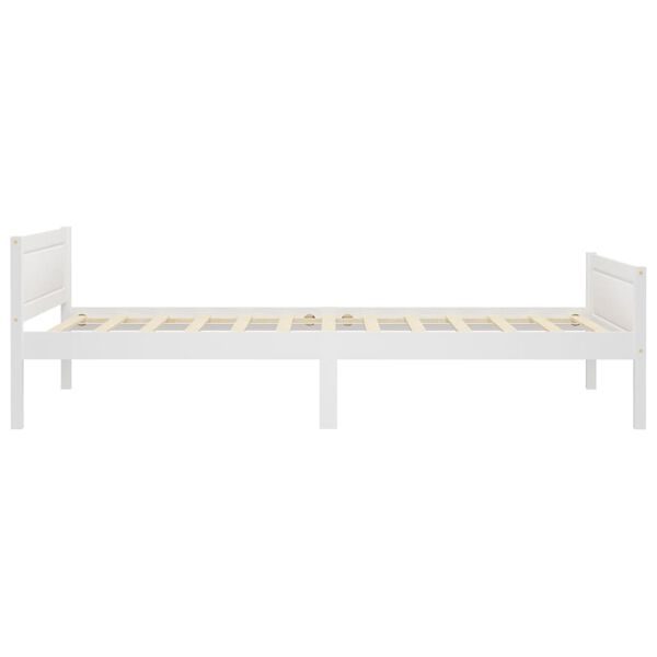 vidaXL Cadre de lit Bois de pin massif Blanc 90x200 cm