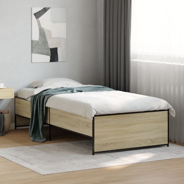 vidaXL Cadre de lit sans matelas ch&ecirc;ne sonoma 100x200 cm