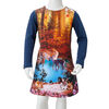 Robe pour enfants &agrave; manches longues bleu marine 128