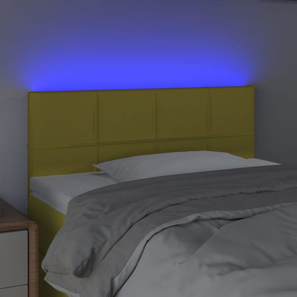 vidaXL T&ecirc;te de lit &agrave; LED Vert 80x5x78/88 cm Tissu