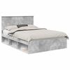 vidaXL Cadre de lit Gris b&eacute;ton 140 x 190 cm Bois d'ing&eacute;nierie