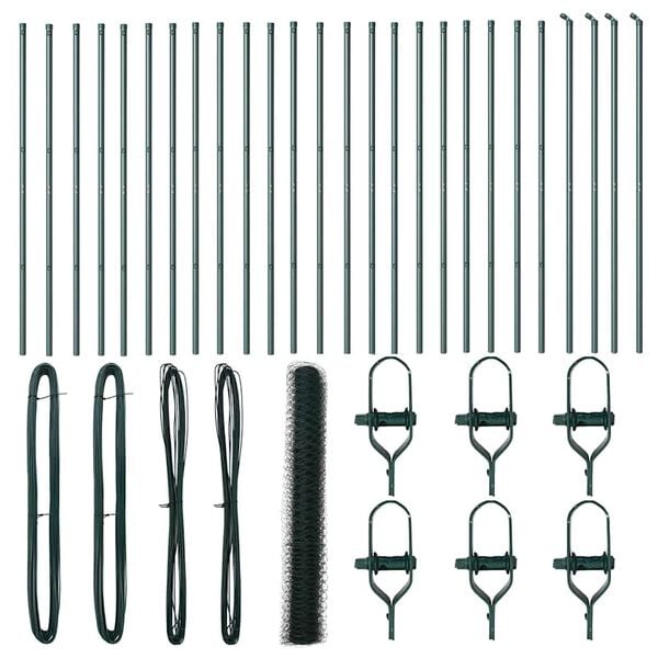 vidaXL Poteau de clôture. Vert 50 x 1,2 m (maillage de 36 mm)