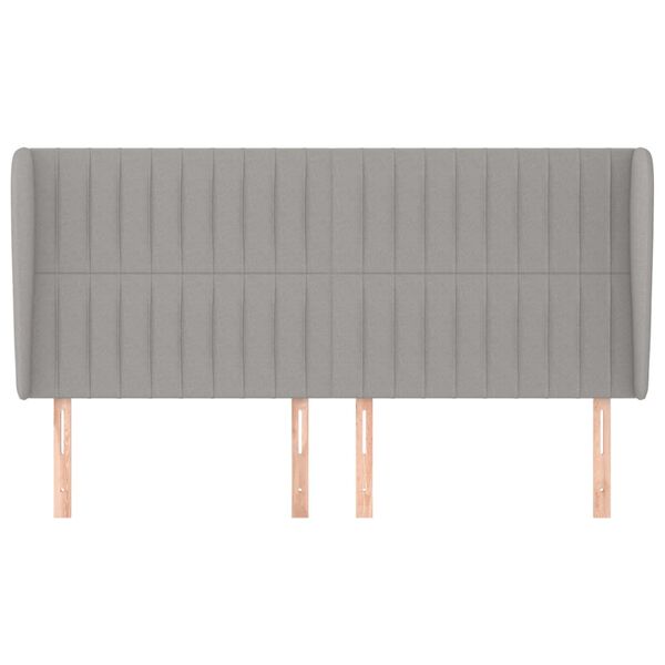 vidaXL T&ecirc;te de lit avec oreilles Gris clair 183x23x118/128 cm Tissu