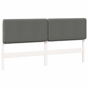 vidaXL T&ecirc;te de lit capitonn&eacute;e Blanc et gris clair 200 cm Pin massif