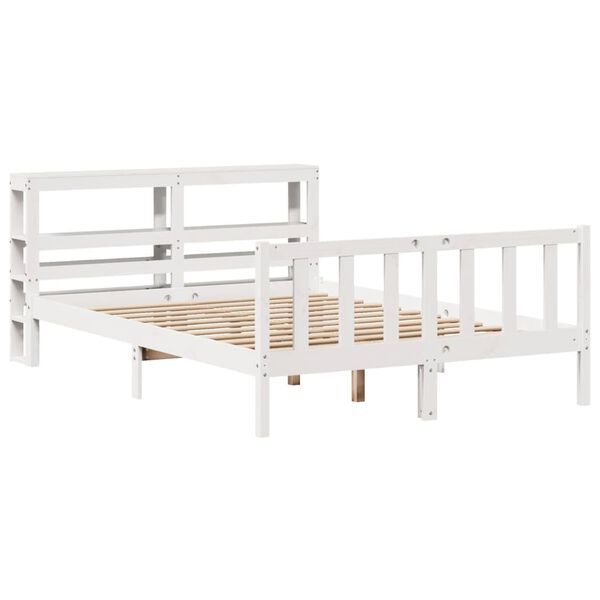 vidaXL Cadre de lit sans matelas blanc 150x200 cm bois de pin massif