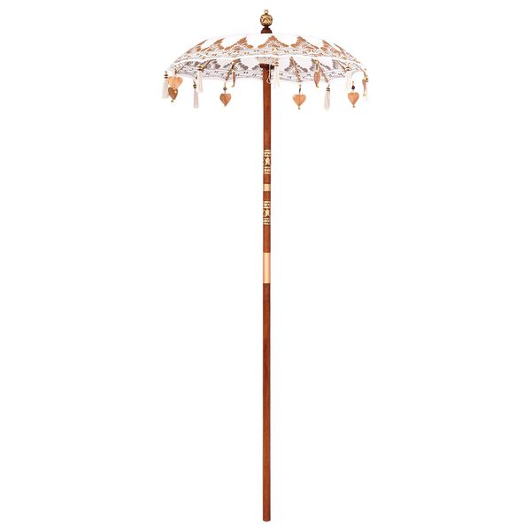 vidaXL Parasol balinais avec base Cr&egrave;me 95 x 95 x 260 cm