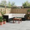 vidaXL Salon de jardin 4 pcs avec coussins R&eacute;sine tress&eacute;e Noir