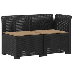 vidaXL Canap&eacute; de jardin 2 places avec coussins look rotin 2 place PP