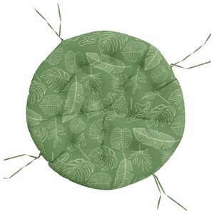 vidaXL Coussin rond &agrave; motif de feuilles &Oslash; 100 x11 cm tissu oxford