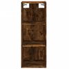 vidaXL Buffet haut Ch&ecirc;ne fum&eacute; 34,5x34x180 cm Bois d'ing&eacute;nierie