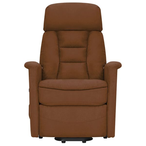 vidaXL Fauteuil de massage Marron Tissu microfibre