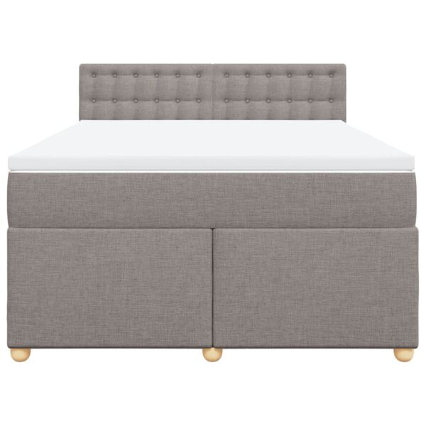 vidaXL Sommier &agrave; lattes de lit avec matelas Taupe 140x200 cm Tissu