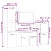 vidaXL Ensemble de meubles de salle de bain 4 pcs gris b&eacute;ton