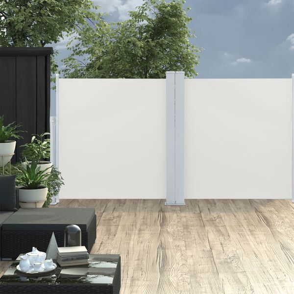 vidaXL Auvent latéral rétractable Crème 100 x 600 cm