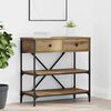 vidaXL Table console avec tiroir Marron 100 x 34,5 x 75 cm bois