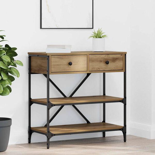 vidaXL Table console avec tiroir Marron 100 x 34,5 x 75 cm bois
