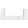 vidaXL Ensemble meuble TV 4 pcs Blanc brillant Bois d'ing&eacute;nierie