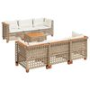 vidaXL Salon de jardin avec coussins 7 pcs beige r&eacute;sine tress&eacute;e