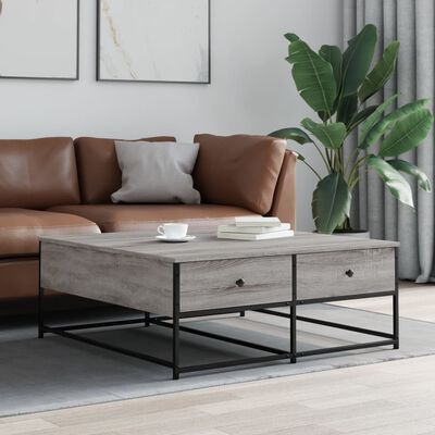 vidaXL Table basse sonoma gris 100x99x40 cm bois d'ingénierie