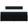 vidaXL Sommier &agrave; lattes de lit avec matelas Noir 180x200 cm Tissu