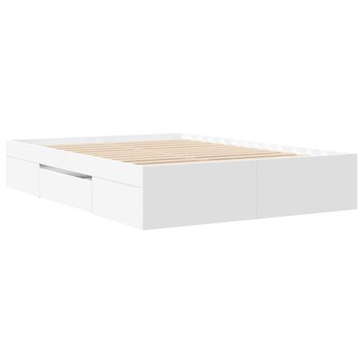 vidaXL Cadre de lit sans matelas blanc 120x190 cm bois d'ingénierie