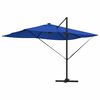 vidaXL Parasol Roma à Bras Déporté Bleu et Noir 352 x 251 x 265 cm
