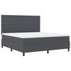 vidaXL Lit &agrave; ressort LED Gris fonc&eacute; et blanc 180 x 200 cm