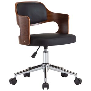 vidaXL Chaise pivotante &agrave; manger Noir Bois courb&eacute; et similicuir