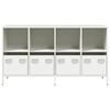 vidaXL Buffet blanc 135x39x73,5 cm acier laminé à froid