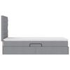 vidaXL Lit avec rangement et LED Gris clair 90 x 190 cm Polyester