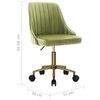 vidaXL Chaises pivotantes &agrave; manger lot de 2 vert clair velours