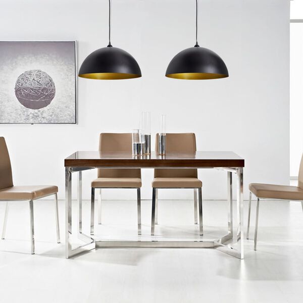 vidaXL Plafonniers 2 pcs Hauteur réglable Semi-sphérique Noir