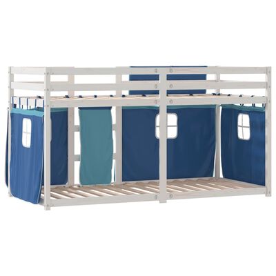 vidaXL Lit superposé sans matelas bleu 80x200 cm bois de pin massif