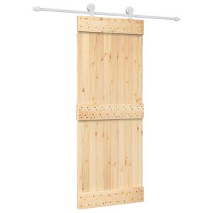 vidaXL Porte coulissante Naturel et Blanc 80 x 210 cm