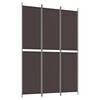 vidaXL Cloison de s&eacute;paration 3 panneaux Marron 150x220 cm Tissu