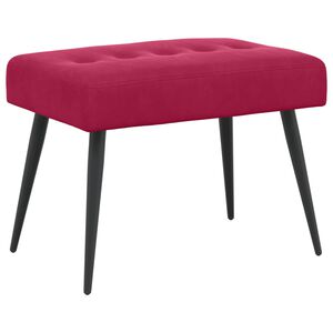 vidaXL Banc avec capitonnage bouton Bordeaux 60 x 40 x 45 cm Velours