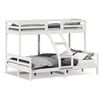 vidaXL Lit superpos&eacute; sans matelas 90x200/140x200 cm blanc bois massif