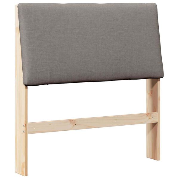 vidaXL T&ecirc;te de lit capitonn&eacute;e Taupe 90 cm Pin massif