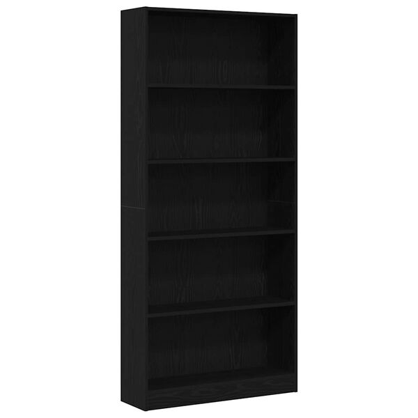 vidaXL Biblioth&egrave;que ch&ecirc;ne noir 80x24x176 cm bois d'ing&eacute;nierie