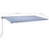 vidaXL Auvent manuel r&eacute;tractable avec poteaux 6x3 m Bleu et blanc