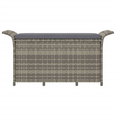 vidaXL Banc de jardin avec coussin gris 116x46x57 cm résine tressée