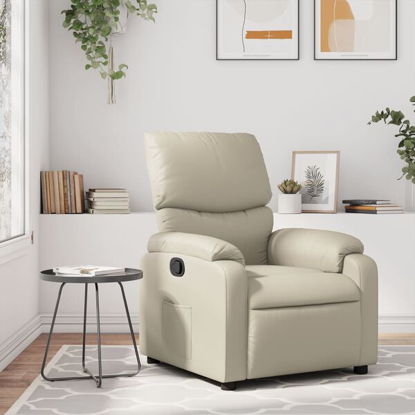vidaXL Fauteuil inclinable Cr&egrave;me Similicuir