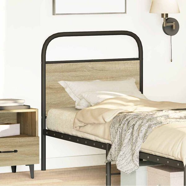 vidaXL T&ecirc;te de lit de remplacement ch&ecirc;ne sonoma 80 cm acier et bois d'ing&eacute;nierie